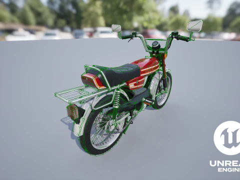 Moped Gameready Rigged 3D Model