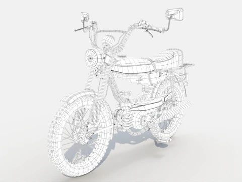 Moped Gameready Rigged 3D Model