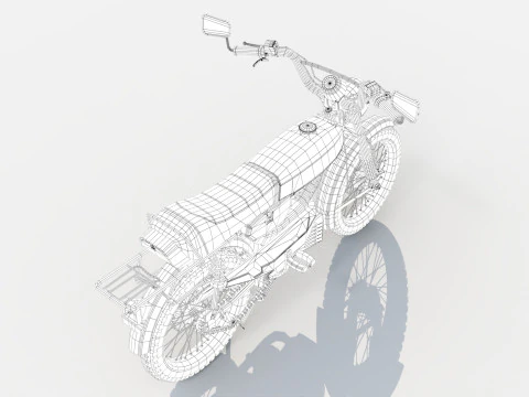 Moped Gameready Rigged 3D Model