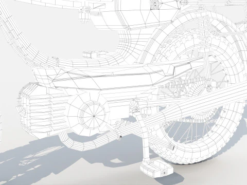 Moped Gameready Rigged 3D Model