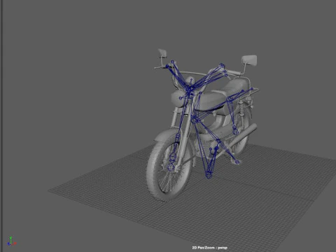 Moped Gameready Rigged 3D Model