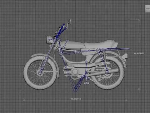 Moped Gameready Rigged 3D Model