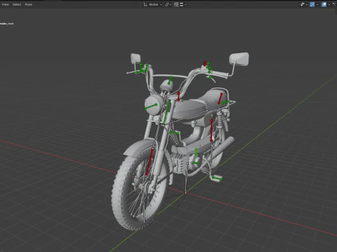 Moped Gameready Rigged 3D Model