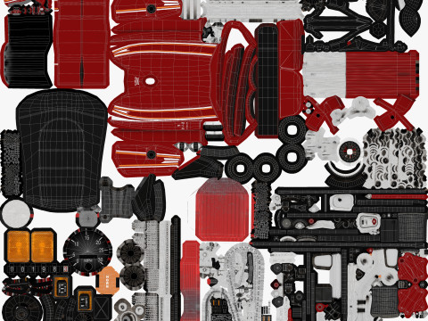 Moped Gameready Rigged Modelo 3D