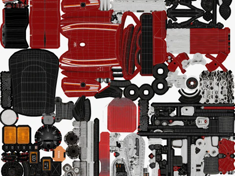 Moped Gameready Rigged 3D Model