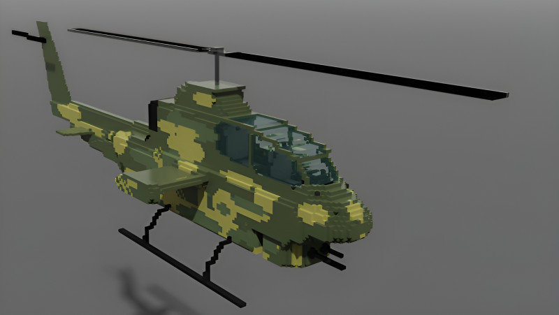 AH 1 cobra voxel Modèle 3D .c4d .max .obj .3ds .fbx .stl .blend