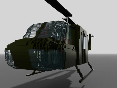 UH 1 voxel Modelo 3D