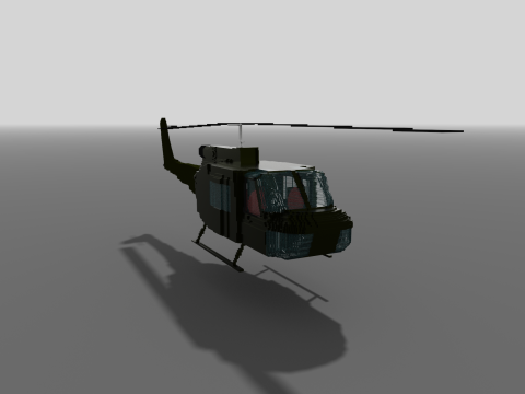 UH 1 voxel Modelo 3D