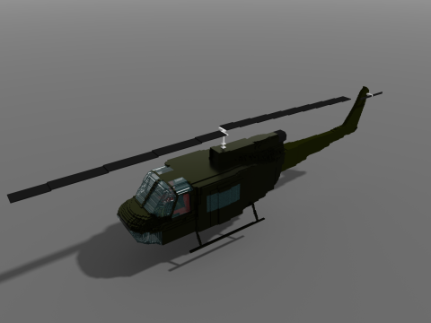UH 1 voxel Modelo 3D