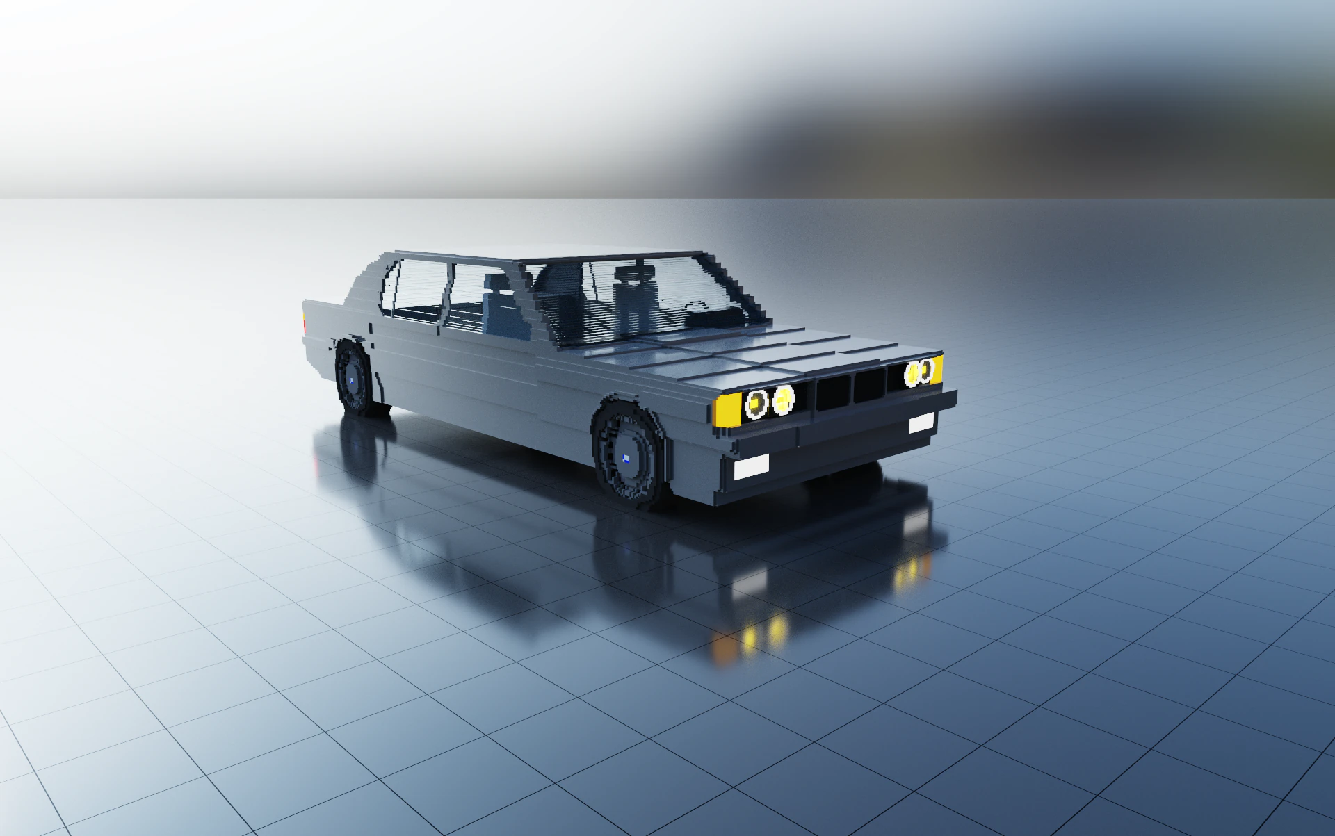 자동차 e32 복셀 3D 모델 .c4d .max .obj .3ds .fbx .stl .blend 