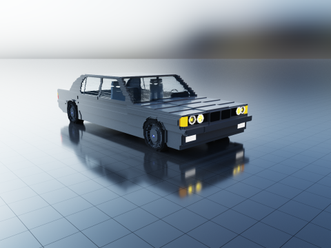 Car e32 voxel Modelo 3D