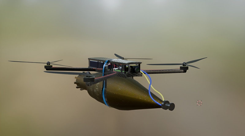 FPV Drone armed with a charge up to pg 7 3Dモデル .c4d .max .obj .3ds .fbx .stl .blend
