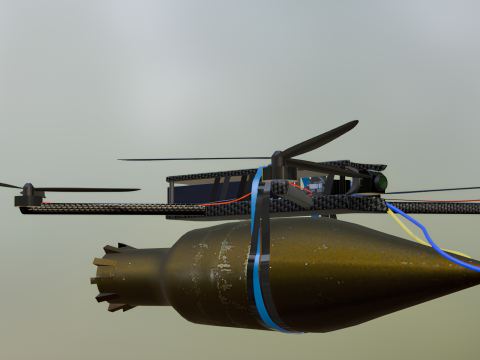 FPV Drone armed with a charge up to pg 7 3Dモデル