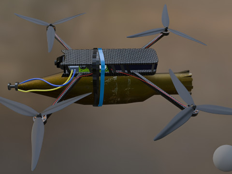 FPV Drone armed with a charge up to pg 7 3Dモデル