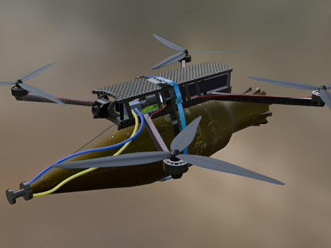 FPV Drone armed with a charge up to pg 7 3Dモデル