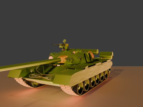 T 80 B low poly model Low-poly 3D Modell