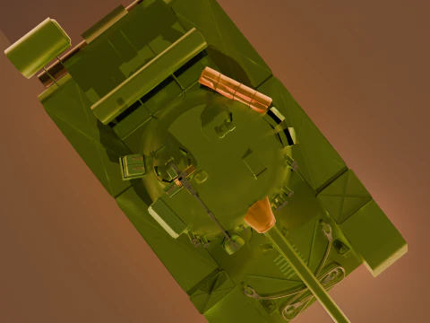 T 80 B low poly model Low-poly 3D Model