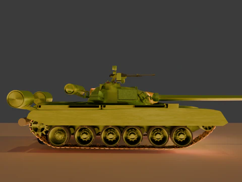 T 80 B low poly model Low-poly 3D Model