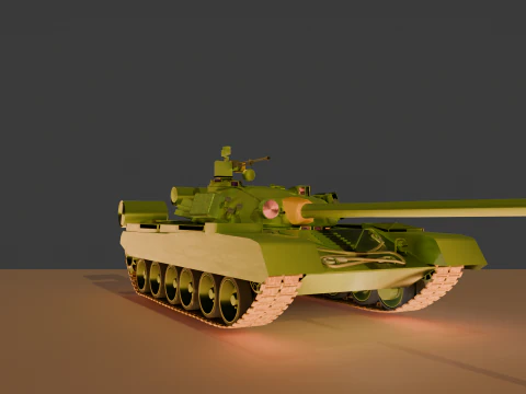 T 80 B low poly model Low-poly 3D Model