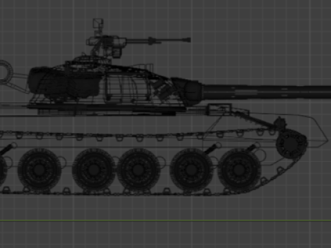 T 80 B low poly model Low-poly 3D मॉडल