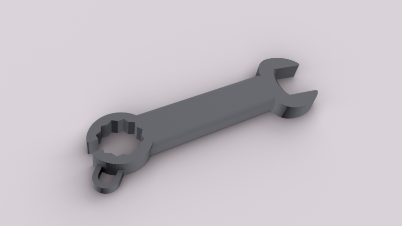Wrench Keychain 3D Print Model .c4d .max .obj .3ds .fbx .stl .blend 