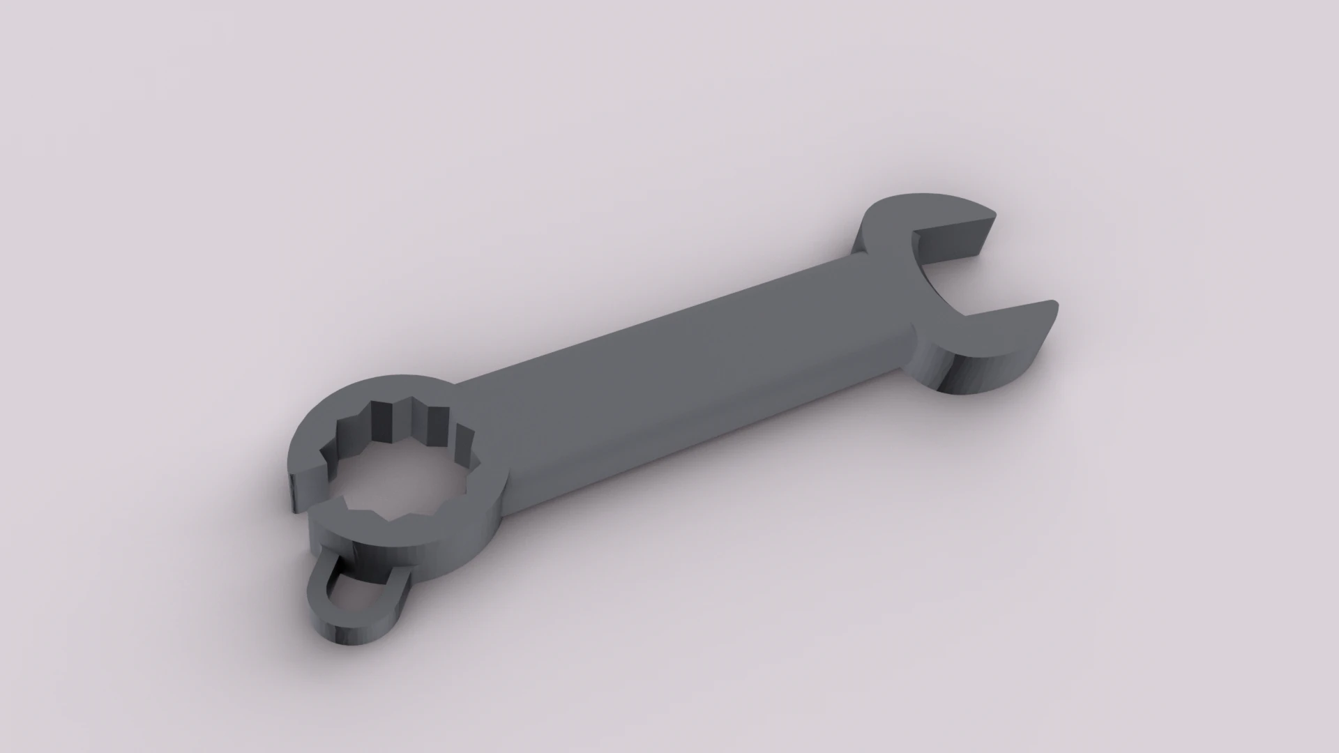 Wrench Keychain 3D Print Model .c4d .max .obj .3ds .fbx .stl .blend