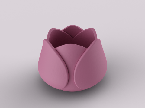 Decorative Tulip Succulent Pot 3Dプリントモデル