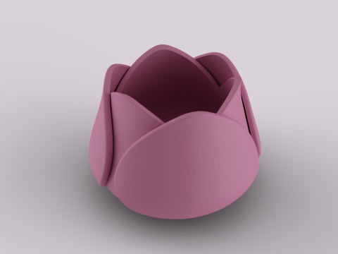 Decorative Tulip Succulent Pot 3D Принт Модель