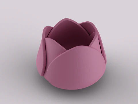 Decorative Tulip Succulent Pot 3D Print Model