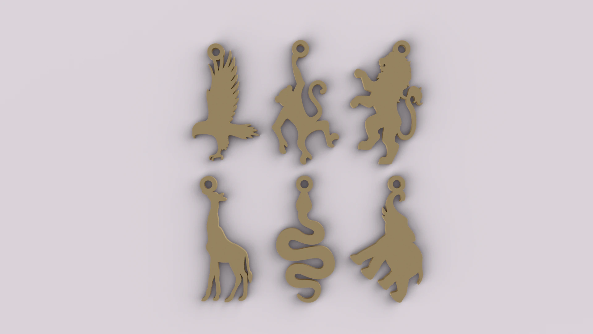 Safari Theme Keychain 3D Print Model .c4d .max .obj .3ds .fbx .stl .blend 