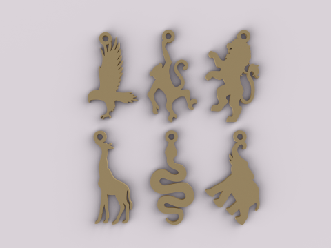 Safari Theme Keychain 3Dプリントモデル