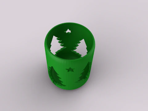 Decorative Chiristmas Pen Holder 3D Print Model