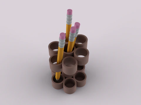 Decorative Pen Holder 3D Print Model