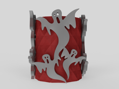Halloween Ghost Themed Box Modèles 3D en vedette