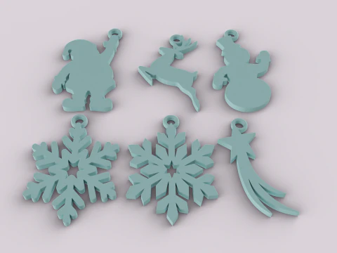 圣诞主题钥匙扣 3D 打印模型