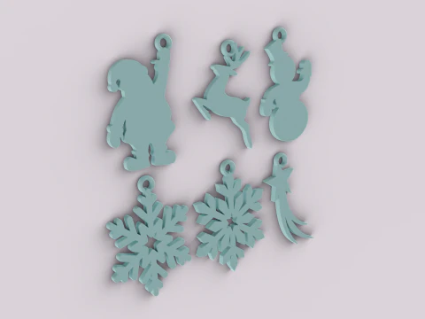 Schl&uuml;sselanh&auml;nger mit Weihnachtsmotiv 3D Druckmodell