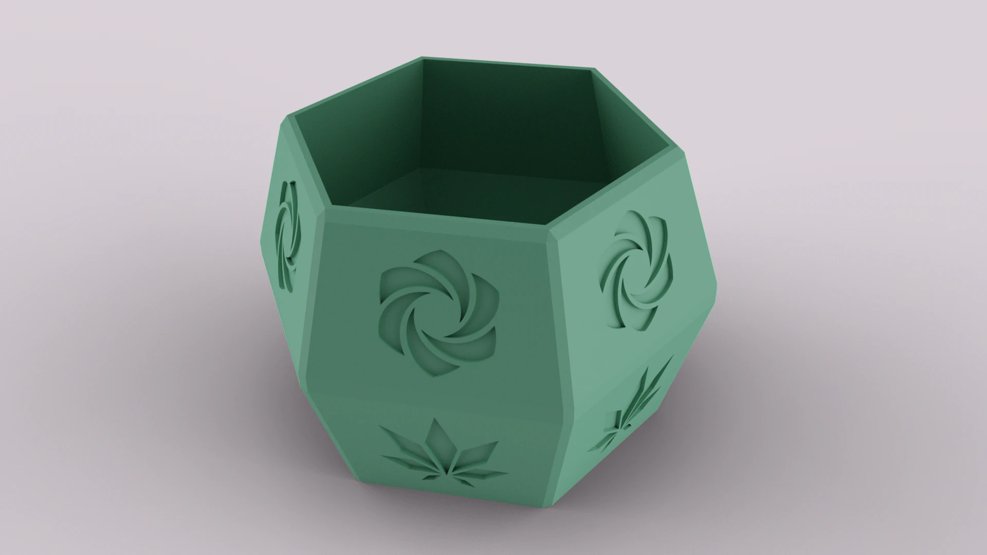 Decorative Patterned Succulent Pot 3D Print Model .c4d .max .obj .3ds .fbx .stl .blend 