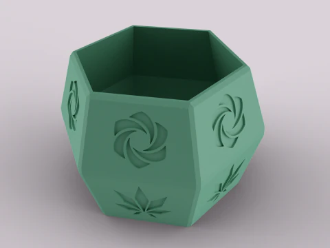 Pote de Suculenta com Padrão Decorativo Modelo de Impressão 3D