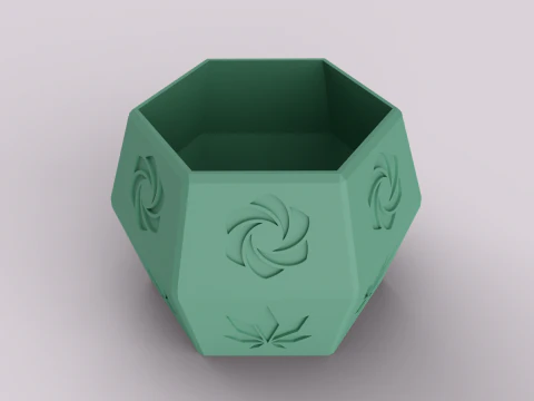 Decorative Patterned Succulent Pot 3D Print Model