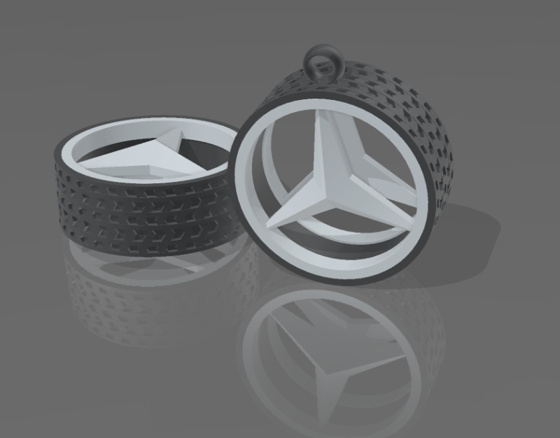 Mercedes Wheel Keychain Modèles 3D en vedette .c4d .max .obj .3ds .fbx .stl .blend