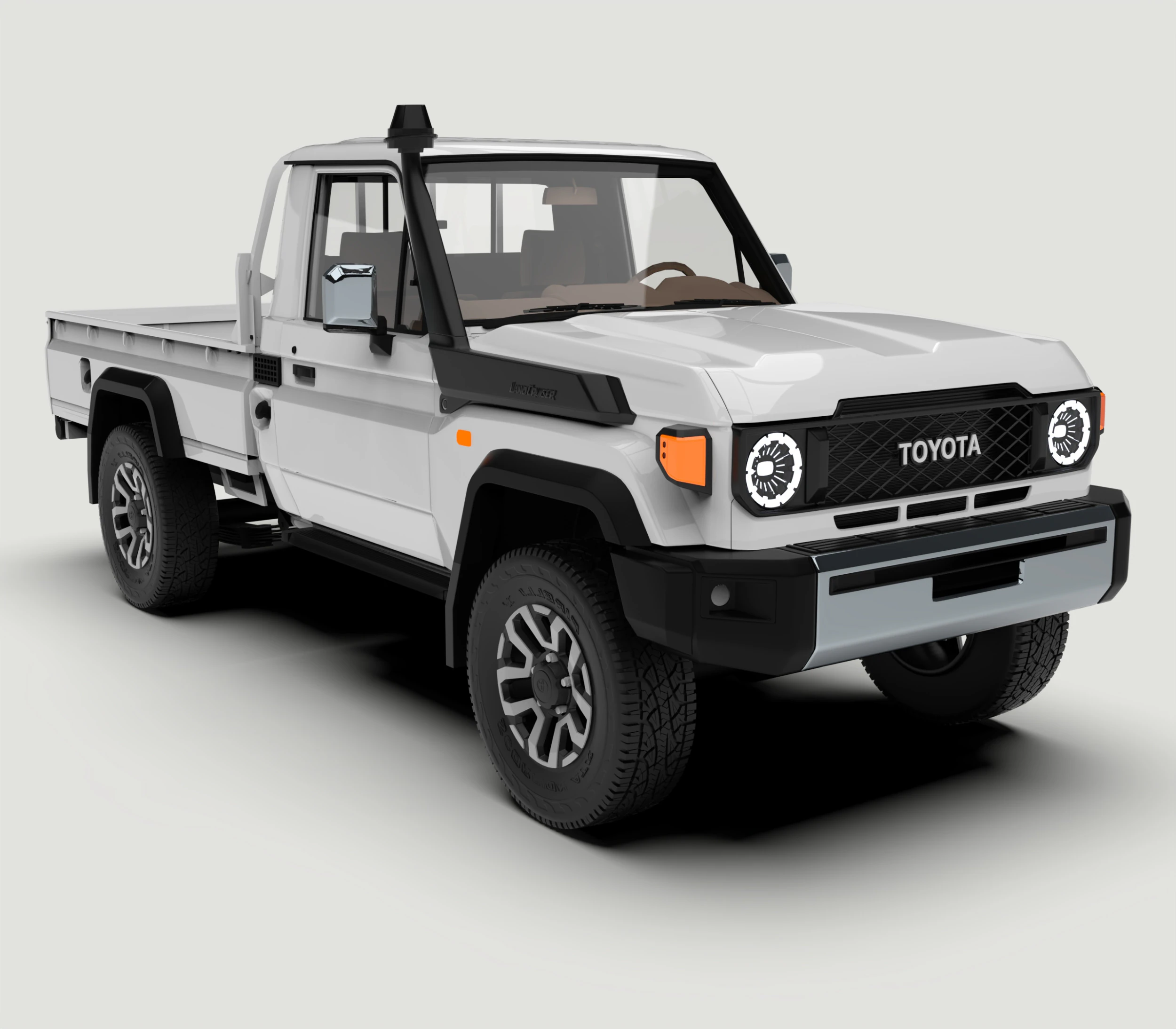 Toyota Land Cruiser J79 single cab 2024 3D Model .c4d .max .obj .3ds .fbx .stl .blend