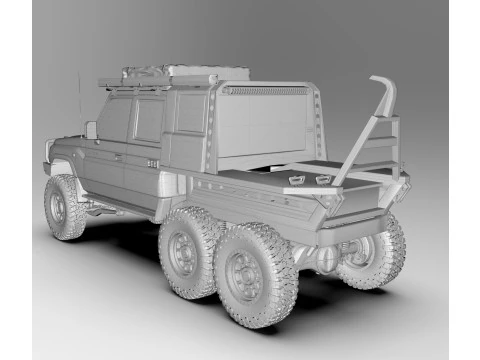 Toyota Land Cruiser J79 с двойной кабиной, 6x6, издание 3D Модель