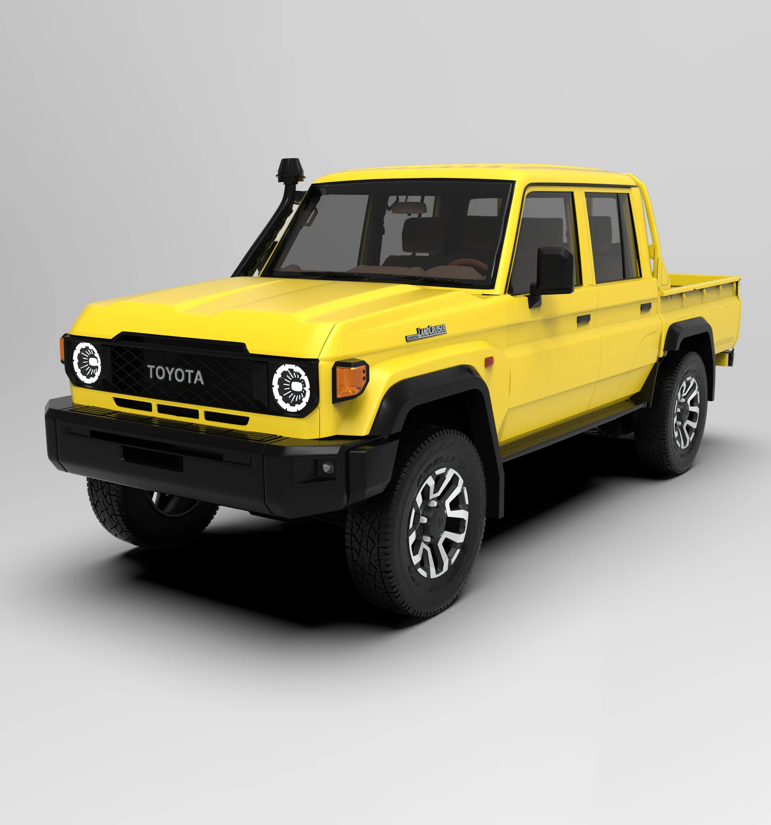Toyota Land Cruiser J79 Double Cab 2024 3D Model .c4d .max .obj .3ds .fbx .stl .blend