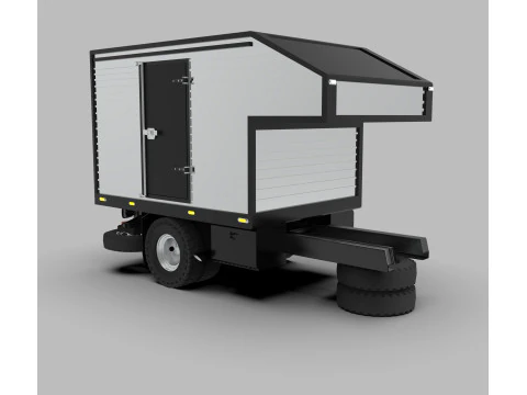 Cami&oacute;n con caja de carga de aluminio Modelo 3D