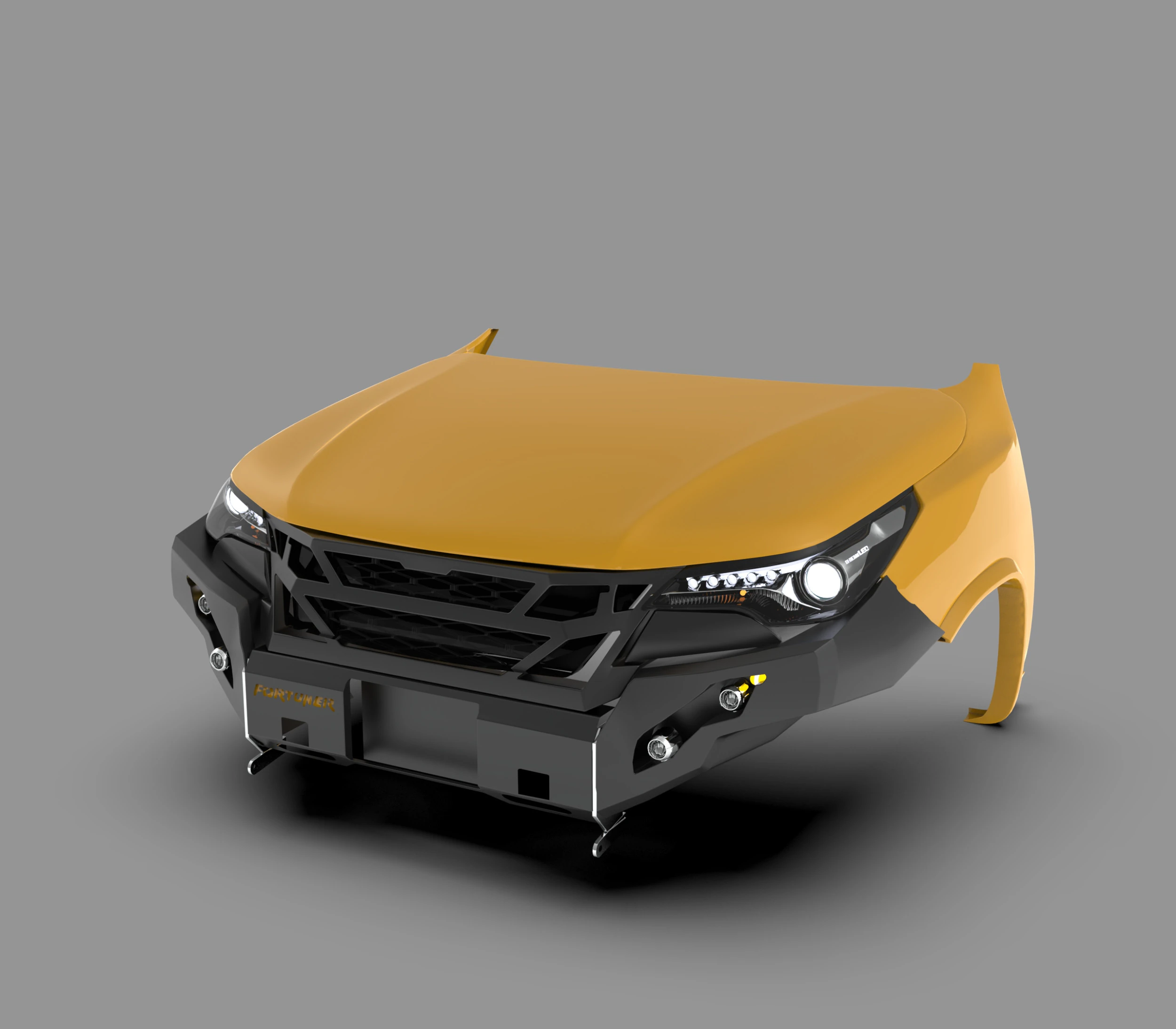 Ecotechne Front Bumper for Toyota Fortuner 3D Model .c4d .max .obj .3ds .fbx .stl .blend