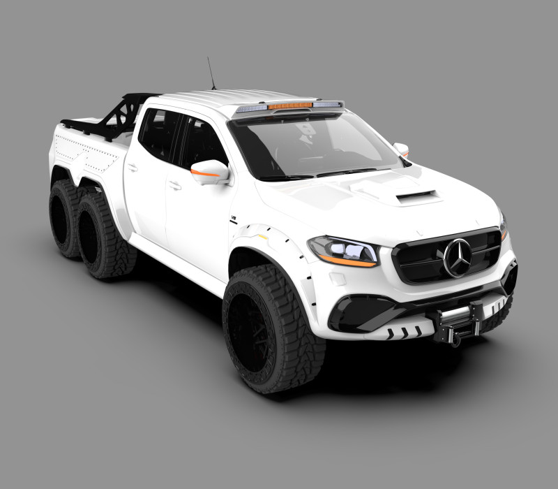Mercedes-Benz X-Class 6x6 3D 模型 .c4d .max .obj .3ds .fbx .stl .blend