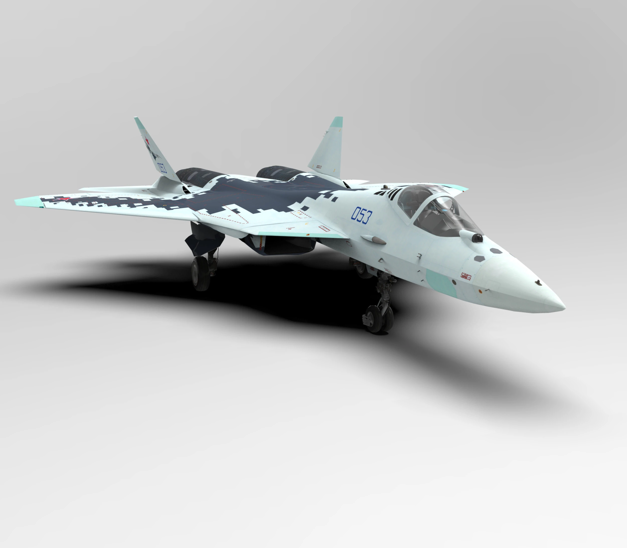 Sukhoi Su-57 Felon Russia 3D Model .c4d .max .obj .3ds .fbx .stl .blend