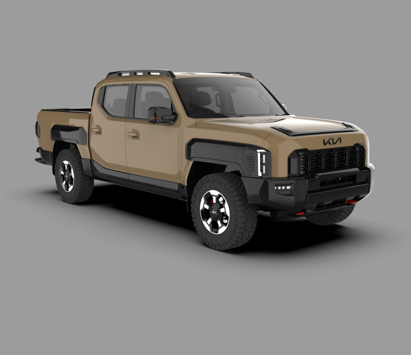Kia Tasman 2025 3D Pickup Truck 3D Model .c4d .max .obj .3ds .fbx .stl .blend