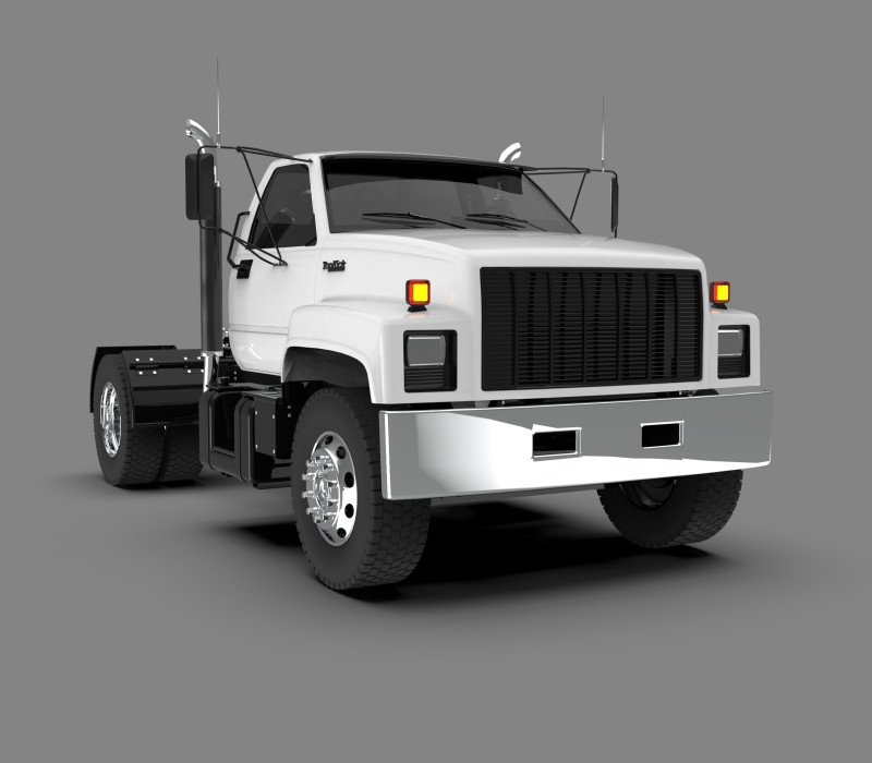 GMC TopKick Heavy Duty Truck Model 3D .c4d .max .obj .3ds .fbx .stl .blend 