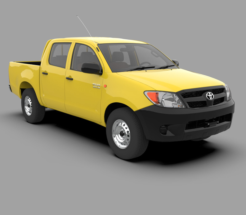 Toyota Hilux SR 2007 3D 모델 .c4d .max .obj .3ds .fbx .stl .blend